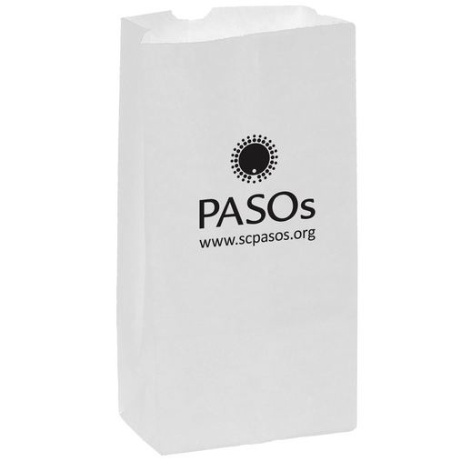 Custom Printed White Kraft Paper SOS Grocery Bag (Size 10 Lb.) - Flexo Ink -  6G10W-FI